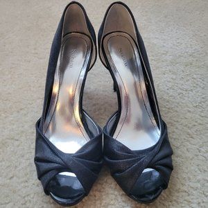 Style & Co. Black Metallic/Glitter Open Toe Heels